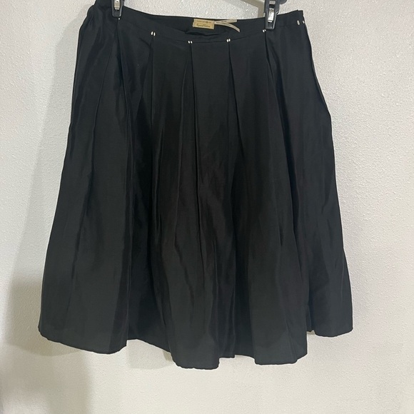 Black pleaded a line, max studio, special edition, silk linen blend skirt size 2 - Picture 2 of 5